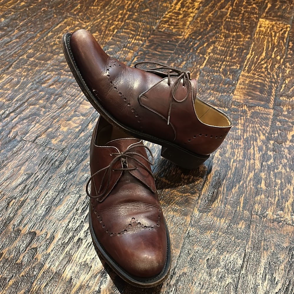 Cole Haan Brown Leather Derby Oxfords - Picture 3 of 8